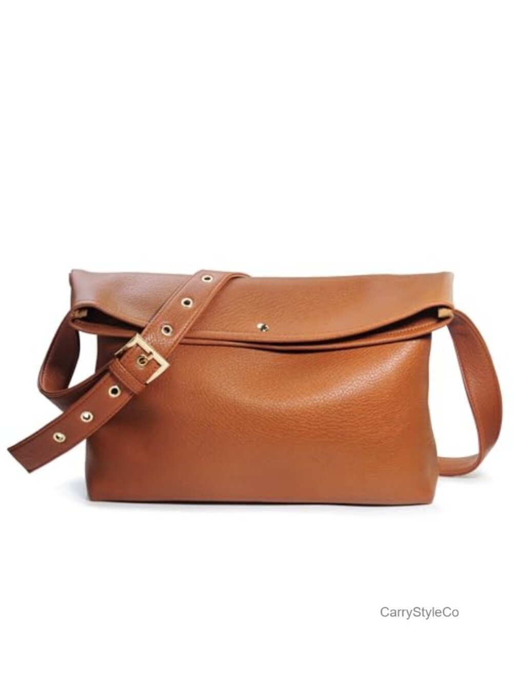 Vegan Leather Messenger Crossbody Bag